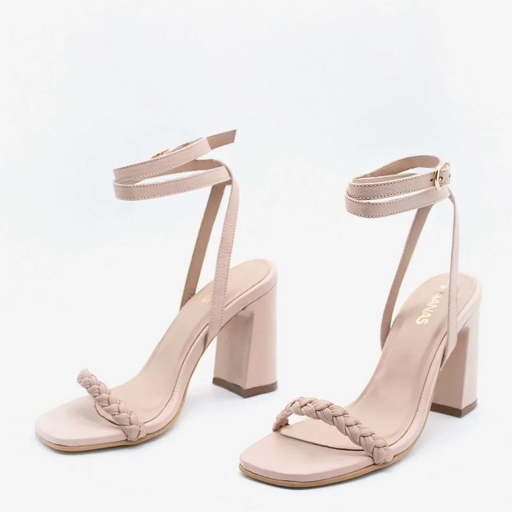 New in box Kaanas Balang in Blush. Braided heel with ankle strap.  Size 7